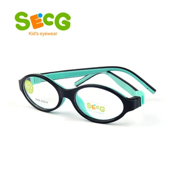 SECG Кръгла Сладка Детска Рамки За Очила, Оптично Късогледство Меки Гъвкави Подвижни Прозрачни Детски Силиконови Очила Очила