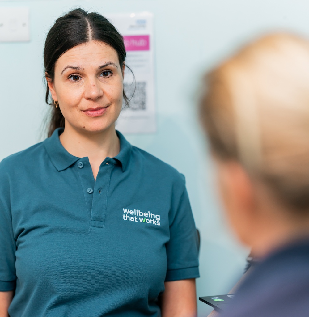 Physiotherapy specialist giving consultation