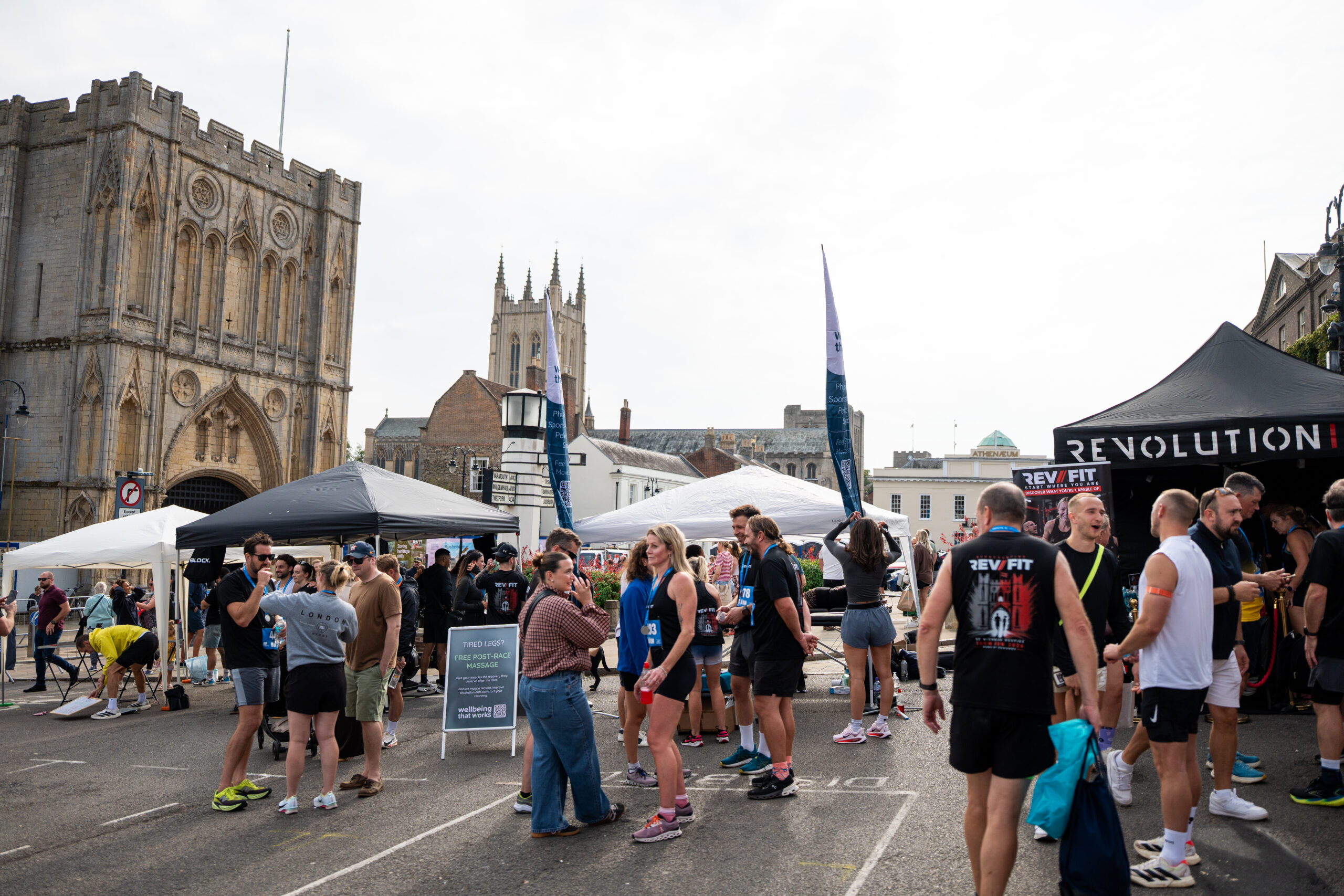 St Nicholas’ 10K Bury St Edmunds: Supporting Local Runners and Community Wellbeing Crowds gathered in Bury St Edmunds during the St Nicholas' 10K event.